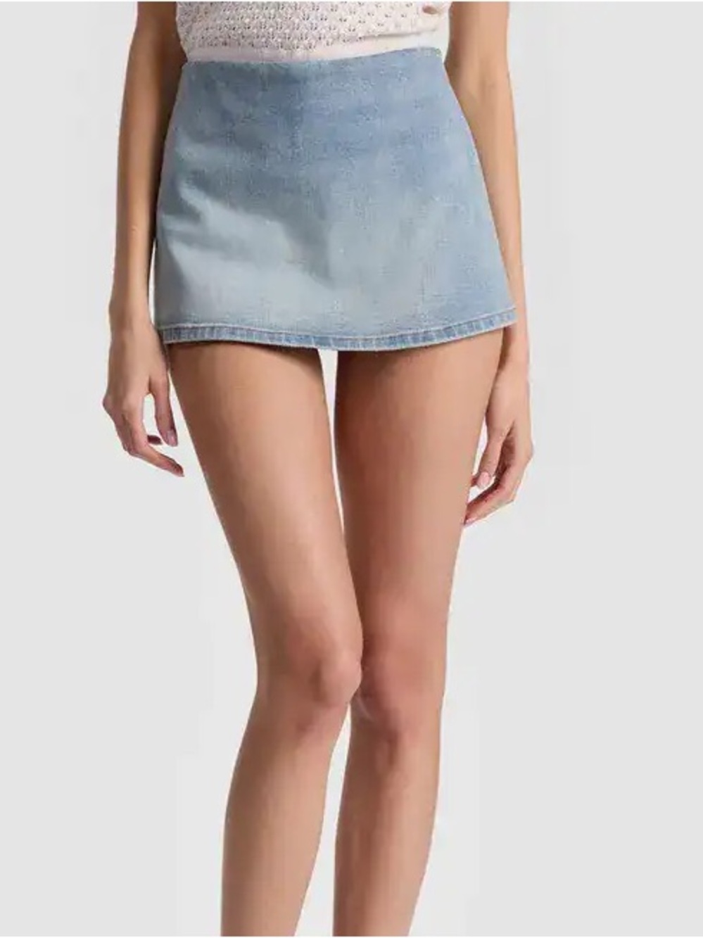 Alice + Olivia Denim Mace Mini Skort Small
